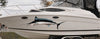 marlin swordfish vinyl graphics on a boat
